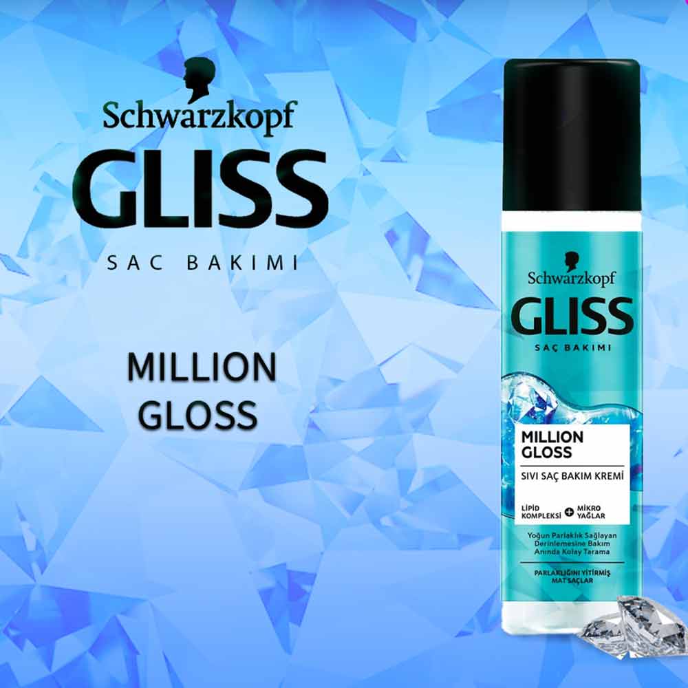 اسپری دو فاز درخشان کننده مو گلیس مدل MILLION GLOSS