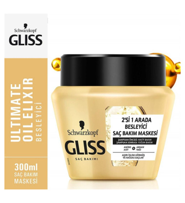 ماسک مو مناسب موهای حساس و آسیب دیده گلیس مدل Ultimate Oil Elixir
