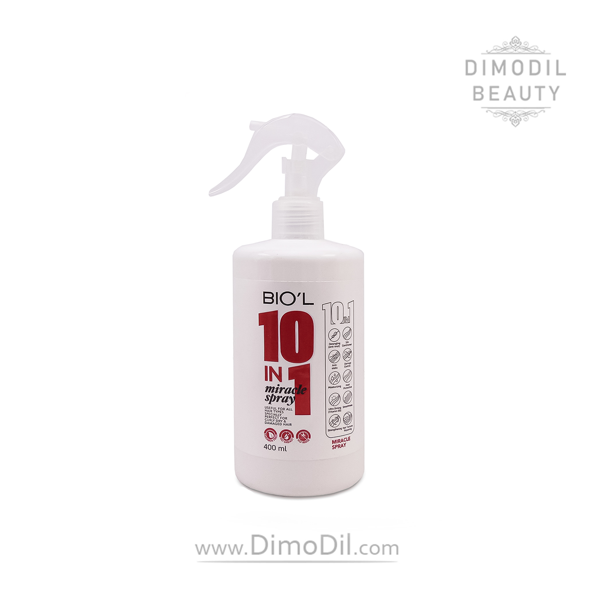 اسپری نرم کننده مو 10 کاره بیول مناسب انواع مو BIOL